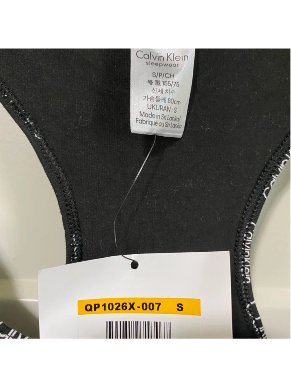Calvin Klein sleepwear tank top black white size small NWT - Picture 6 of 8